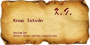 Knop István névjegykártya